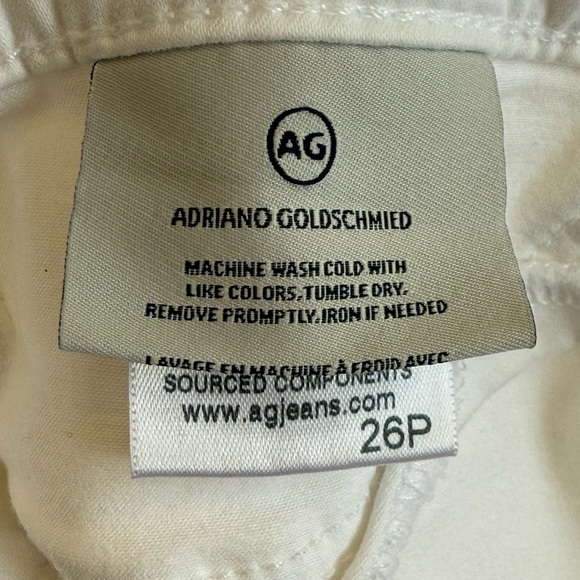 AG Abbey Ankle White Crop Petite Mid-Rise Super Skinny Ankle Jeans Size 26P - Picture 11 of 13